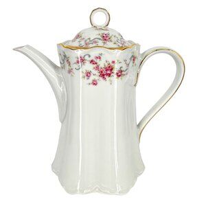 Hutschenreuther RICHELIEU Floral Coffee Pot Lid Gold Trim Pink Bavaria Germany